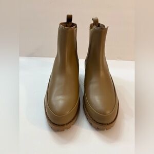 Rebecca Allen Women All-Weather Boot Tan Nude II Rubberized Leather Size 7.5